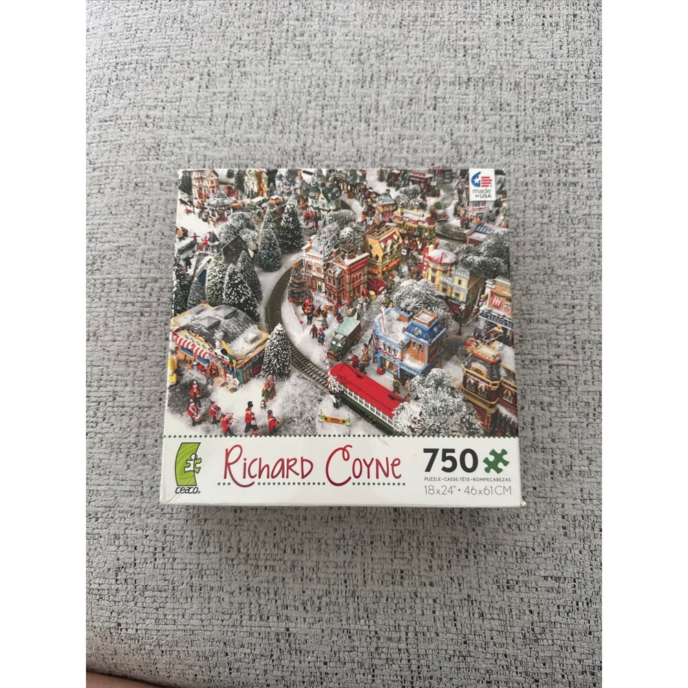 Ceaco Richard Coyne Home for Christmas 750 Piece Jigsaw Puzzle 18x24 Winter Town